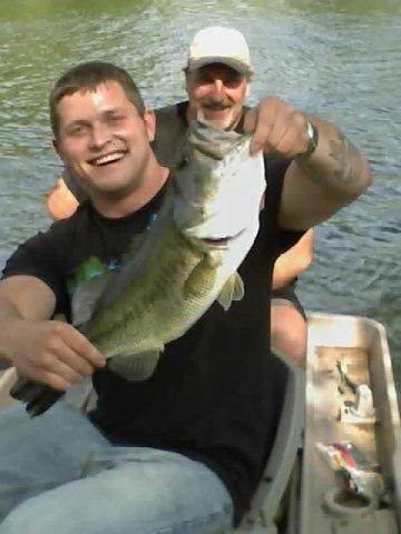 My daughter's boyfriend Blake, and his big ol bass