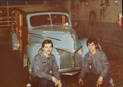 Joe Marconi and technician Franco, 1980